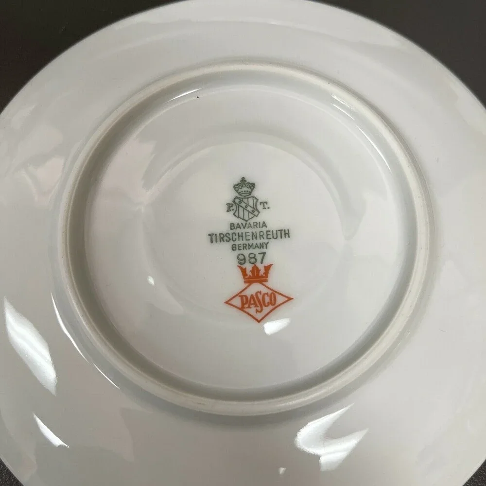 Bavaria Tirschenreuth Belvedere 3167 Pasco Germany Salad Plates Saucers Lot of 4